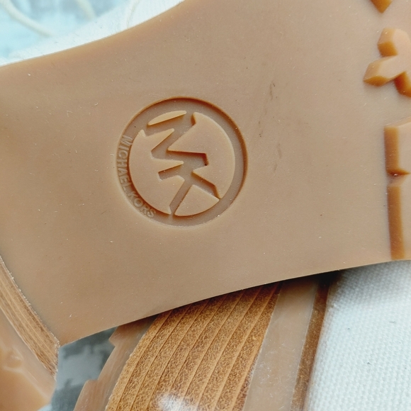 New New Michael Kors Light Cream Combat Textile Ankle Boots W381 - Picture 9 of 11